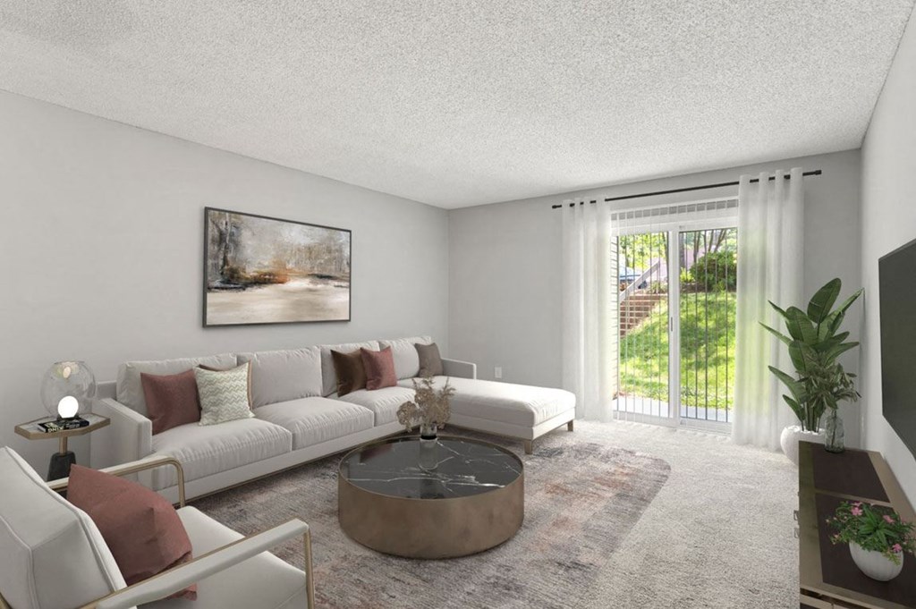 Spacious Living Room at Lakes Edge Apartments, Greensboro, North Carolina