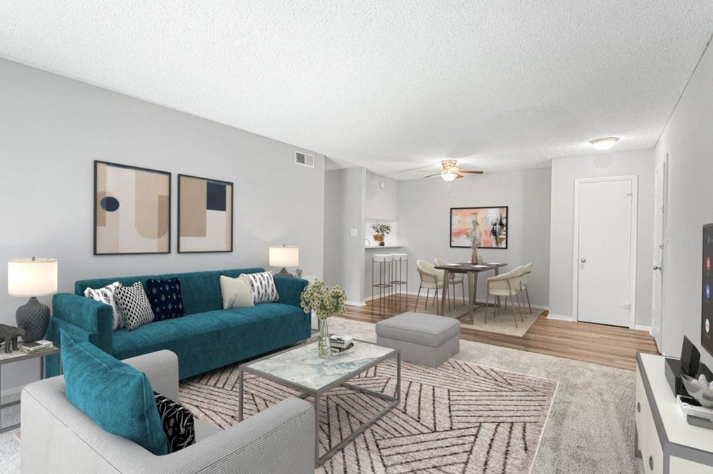 Modern Living Room at Lakes Edge Apartments, Greensboro, North Carolina