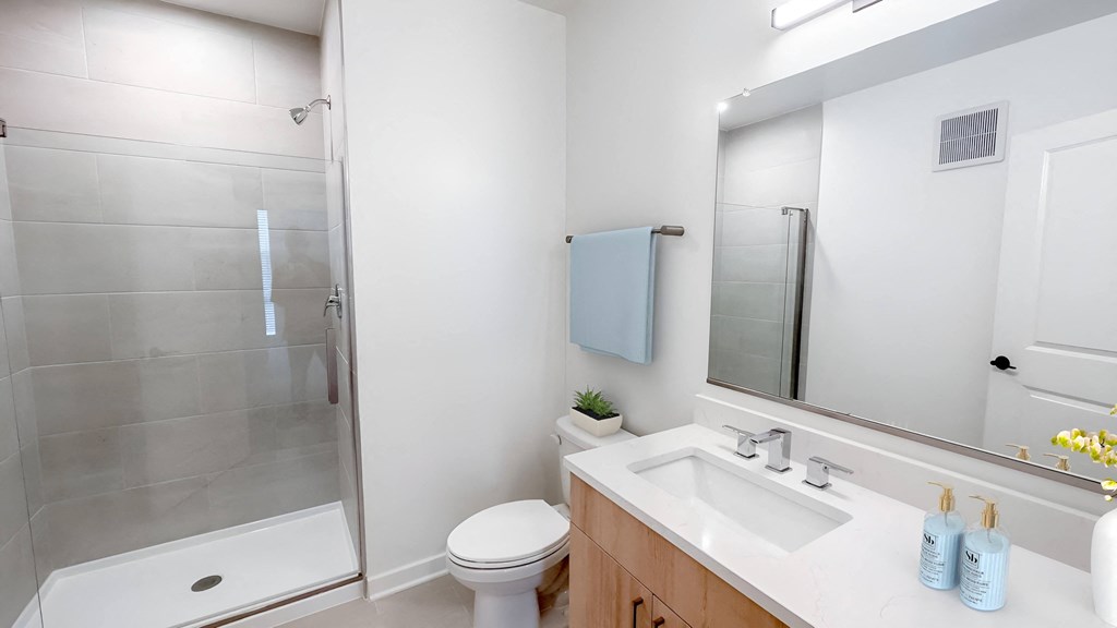 Bathroom With Bathtub at Makers Rise, Herndon