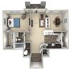 Maple Broadlands 1 bedroom 1 bath furnished floor plan Maple Broadlands 1 bedroom 1 bath furnished floor plan at Broadlands, Ashburn, 20148