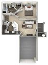 Oak Broadlands 1 bedroom 1 bath furnished floor plan Oak Broadlands 1 bedroom 1 bath furnished floor plan at Broadlands, Virginia, 20148