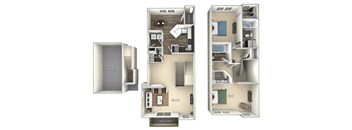 1538 Square-Feet The Redwood TH Broadlands 2 bedroom 2.5 bath furnished floor planat Broadlands, Virginia