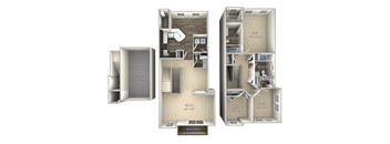 The Spruce TH Broadlands 3 bedroom 2.5 bath unfurnished floor plan apartment in Ashburn VA at Broadlands, Ashburn, VA, 20148
