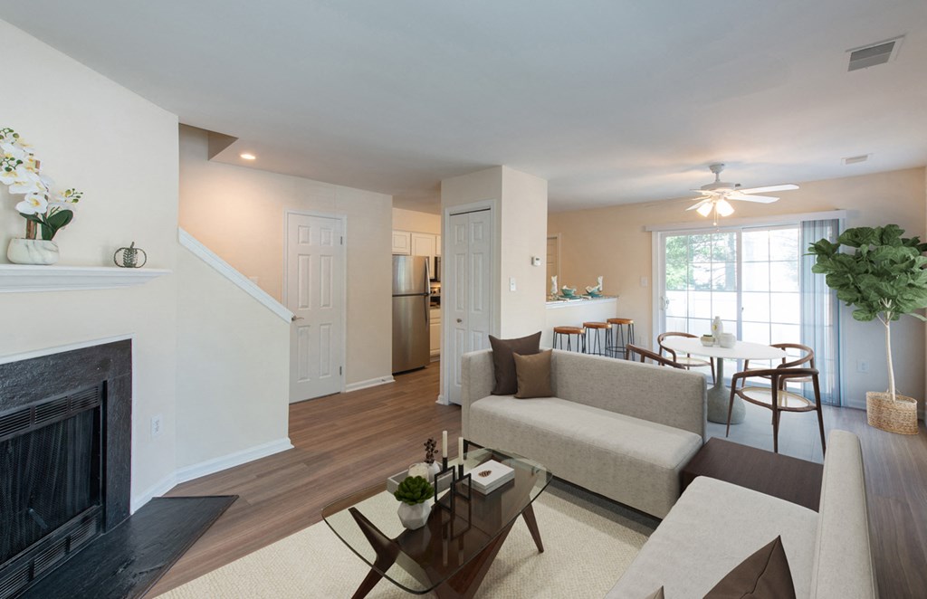Living Room With Dining Area View at Saratoga Square, Springfield