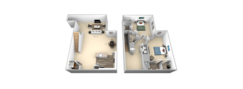 Taylor Barrington Park 2 bedroom 2 and a half baths floor plan apartment at Barrington Park, Manassas