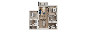 Two Bedroom B Floor Plan at The Landings at Hard Scrabble, South Carolina, 29203