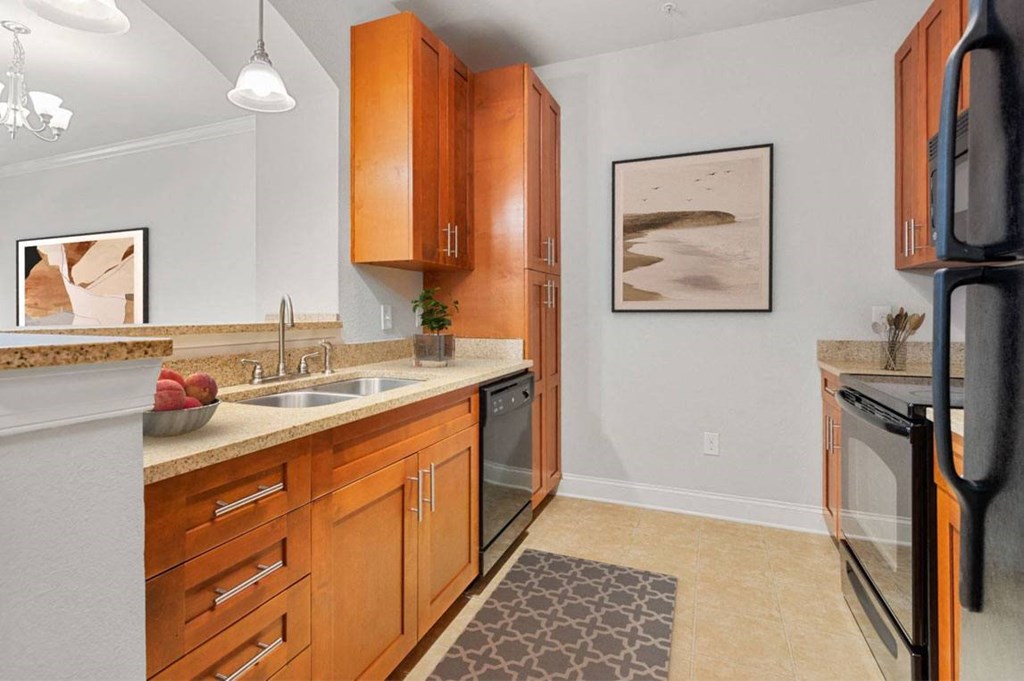 Kitchen at The Villagio Apartments, Fayetteville, 28303