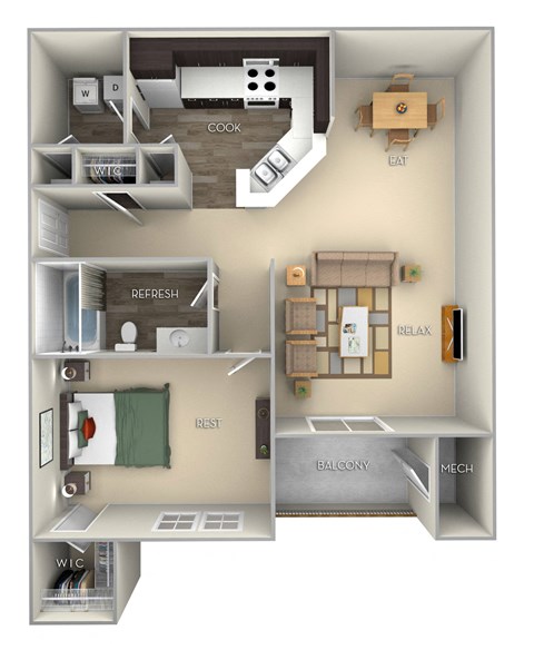 Furnish Floor Plan at Woodland Park, Herndon, Virginia