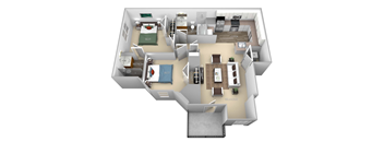 Tyler Barrington Park 2 bedroom 2 baths floor plan apartment at Barrington Park, Manassas