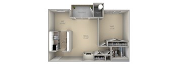 Mason Fairfax Square 1 bedroom 1 bath unfurnished floor plan apartment in Fairfax VA at Fairfax Square, Virginia, 22031