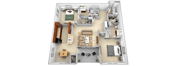 2-bedroom-2-bath-furnished at The Villagio Apartments, Fayetteville, North Carolina