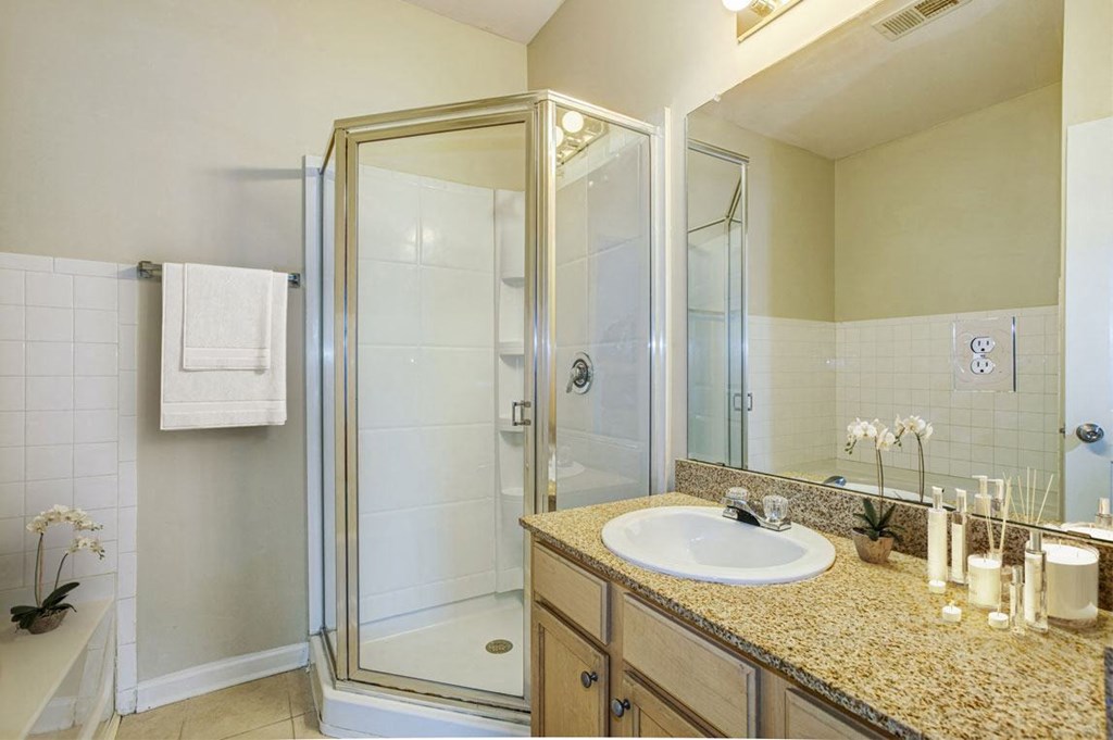 Modern Bathroom at Village on the Lake Apartments, Spring Lake, North Carolina