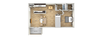 1-bedroom-1-bath Floor Plan at West Pointe Apartments, Burlington, NC, 27215