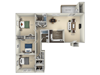 Willowcroft Tuscarora Creek 3 bedroom 2 bath furnished floor plan apartment in Leesburg VA