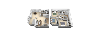 Wilson Barrington Park 3 bedroom 2 and a half baths floor plan apartment at Barrington Park Apartments, Manassas, Virginia