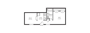 Studio Floor Plan at Park Georgetown, Virginia