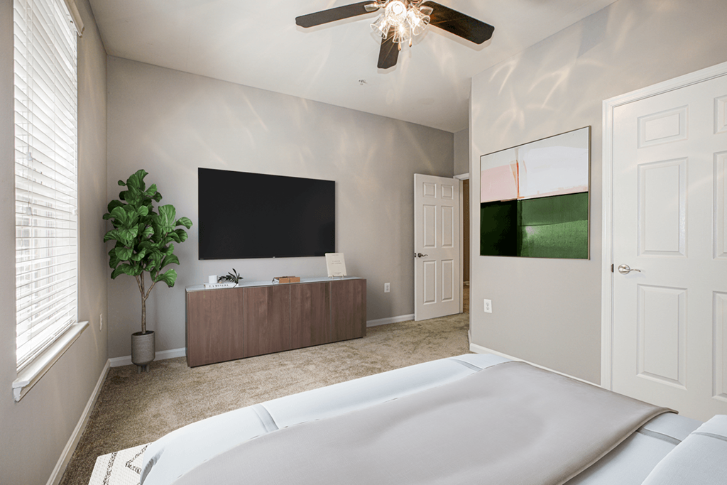 Bedroom of the Maple floor plan at Woodland Park Apartments in Herndon VA