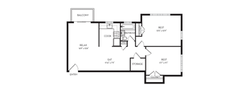 2 Beds Floor Plan at Park Georgetown, Virginia
