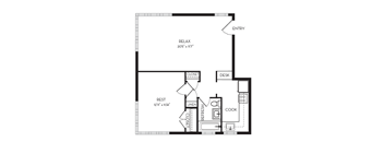 1 Bed Floor Plan at Park Georgetown, Virginia