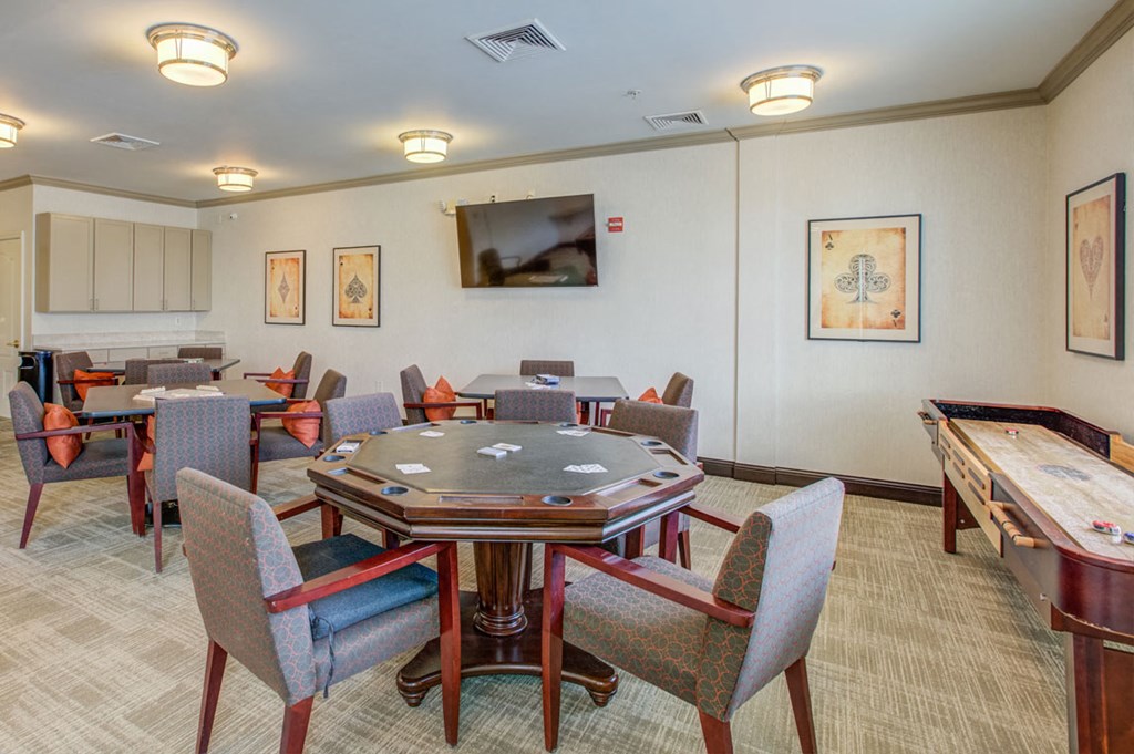 Game Room With Shuffle Board at The Marque Apartments, Gainesville