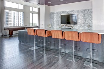 Eat-In Table With High Chairs In Clubhouse at The George, Wheaton