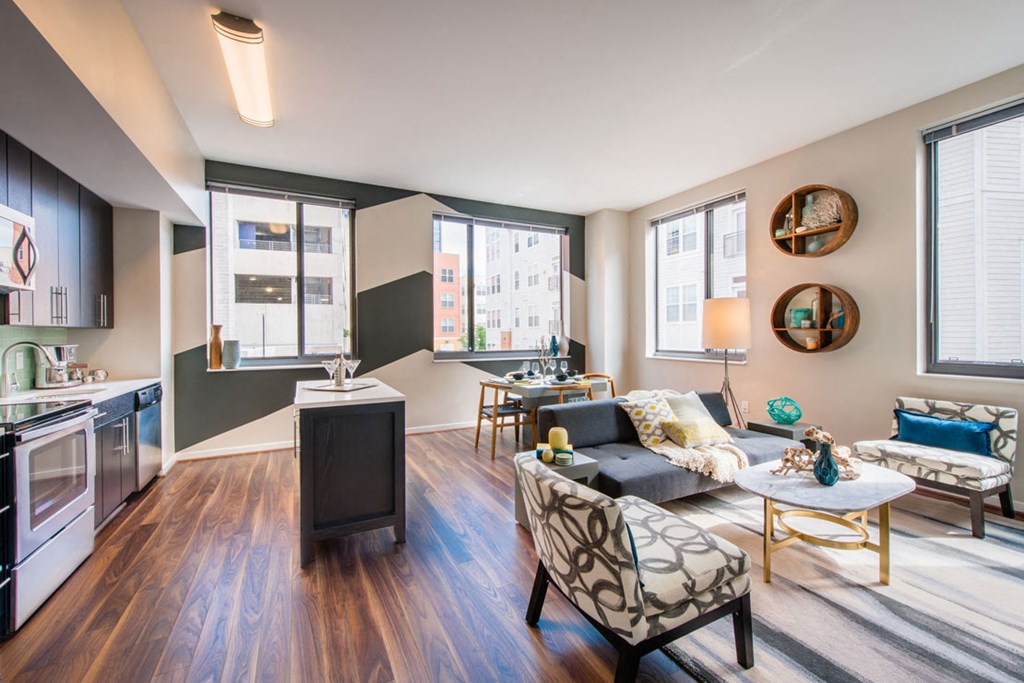 High Ceilings Living Space at The George, Wheaton, 20902