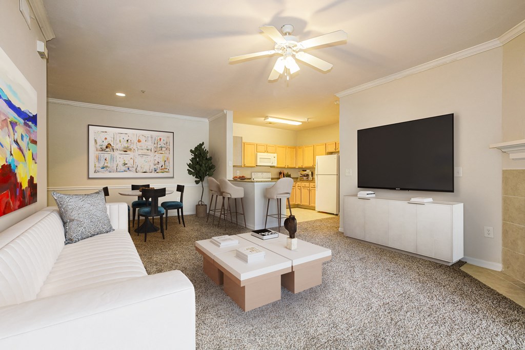 Modern Living Room at Village on the Lake Apartments, Spring Lake, North Carolina