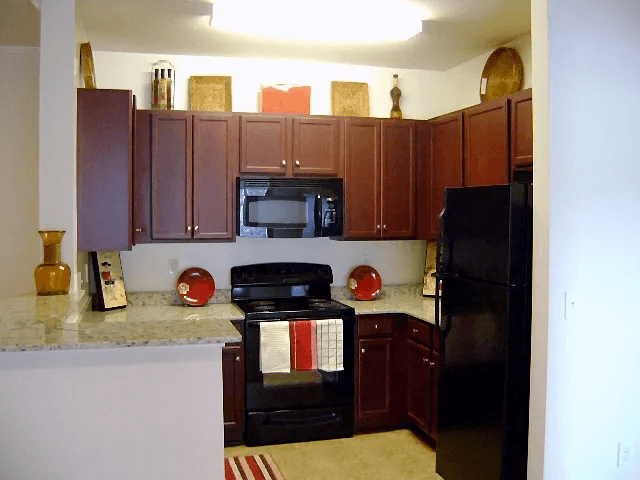 Kitchen interior at Village on the Lake Apartments, Spring Lake, 28390