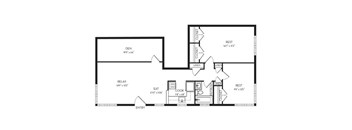 2 Beds 1055 sq ft Floor plan at Park Georgetown Apartments, Arlington, Virginia