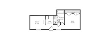 Studio Floor Plan at Park Georgetown Apartments, Virginia