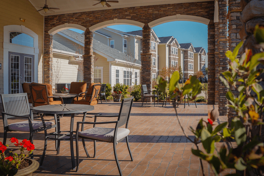 Exterior Patio at Stone Gate Apartments, North Carolina, 28390