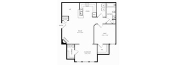 914 Square-Feet 1 Bedroom B 1 Bath Floor Plan at Stone Gate Apartments, Spring Lake, 28390