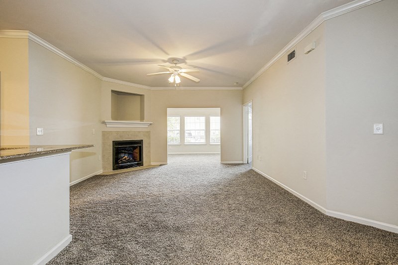 living room space at Village on the Lake Apartments, North Carolina