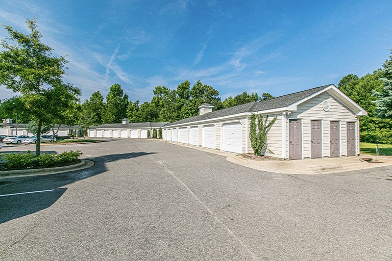 Storage units  at Village on the Lake Apartments, Spring Lake, NC
