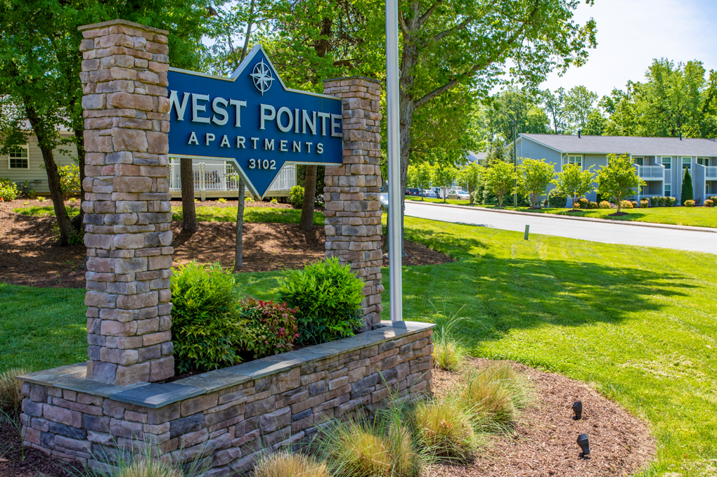 Property Signage at West Pointe Apartments, Burlington, North Carolina