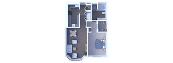 1 Bedroom Floor Plan A1R