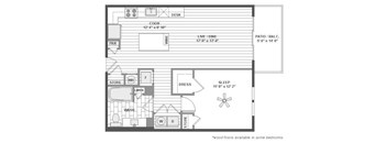 A floor plan of a house with a kitchen, living room, dining room, and bedrooms.