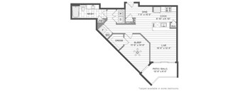 A floor plan of a house with a living room, dining room, kitchen, and bedrooms.