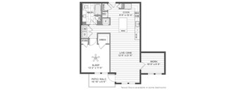 A floor plan of a house with a living room, dining room, kitchen, and bedrooms.