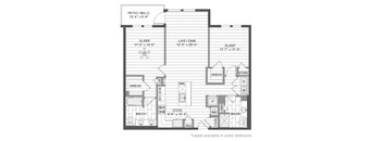 A floor plan of a house with labeled rooms and dimensions.