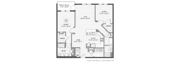 A floor plan of a house with a patio and balcony.