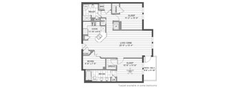 A floor plan of a house with labeled rooms and dimensions.