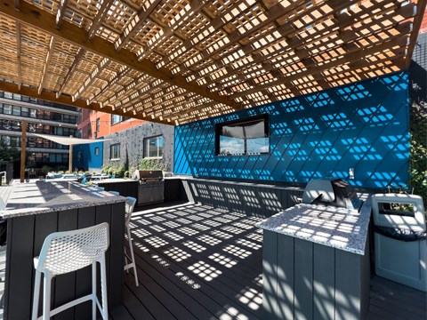 sundeck, deck, patio, grill, bar