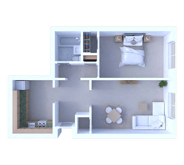 1 Bedroom Floor Plan A2