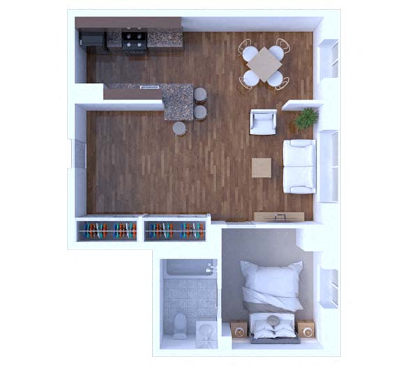 1 Bedroom Floor Plan A6