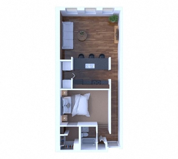 1 Bedroom Loft Floor Plan A1