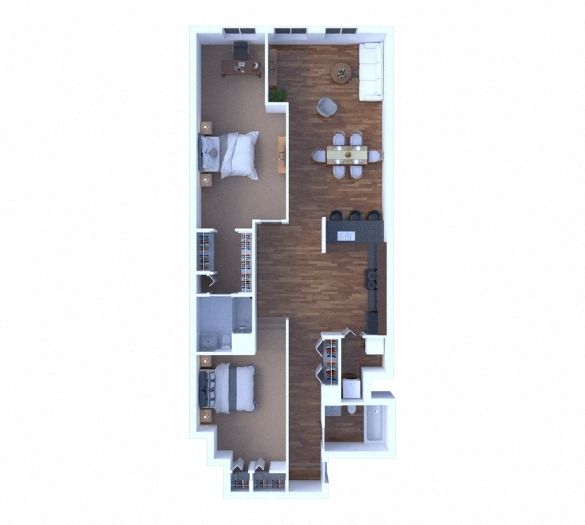 2 Bedrooms Floor Plan B1