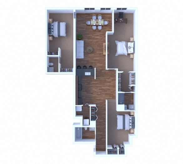 3 Bedrooms Floor Plan C1