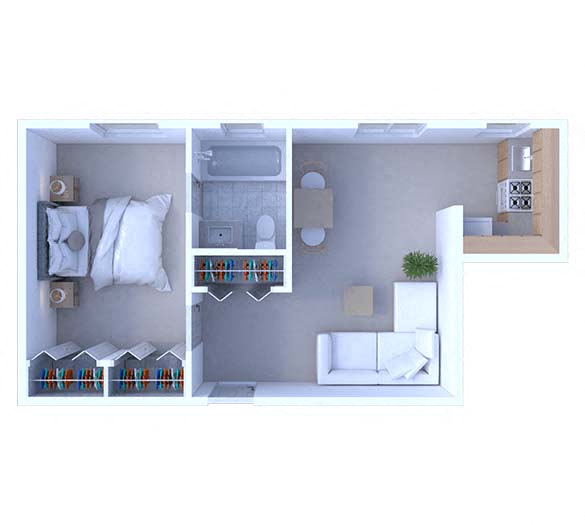 1 Bedroom Floor Plan A3
