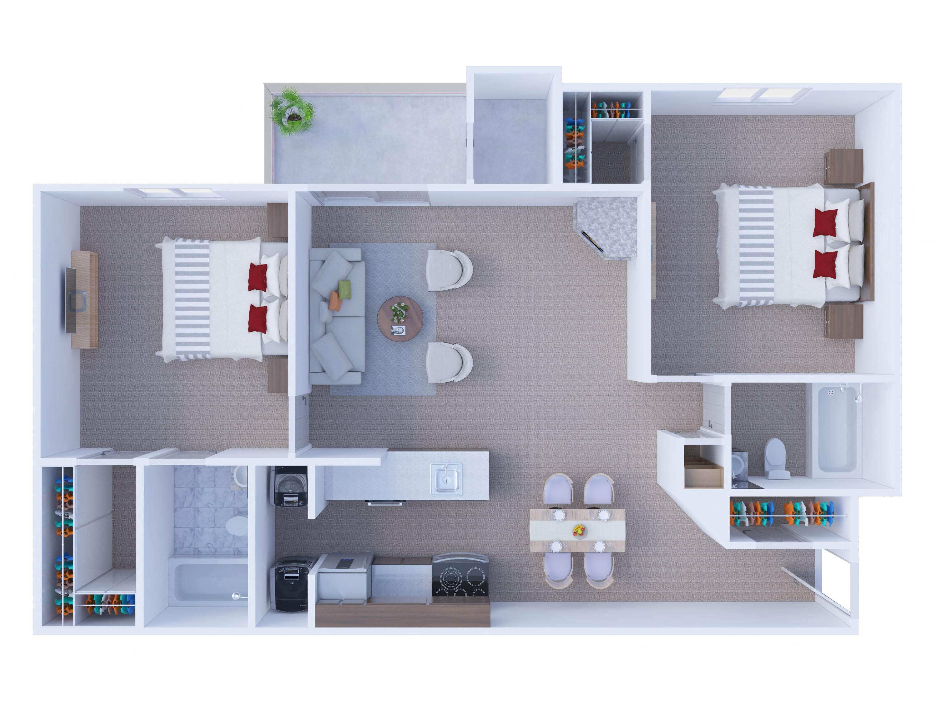 2 Bedrooms Floor Plan B3